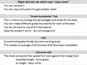 Excel spreadsheet trackers homework/test