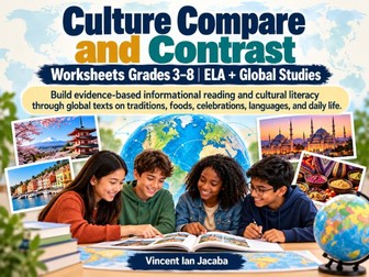 Culture Compare and Contrast Worksheets Grades 3–8 | ELA + Global Studies