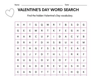 Valentine's Day Word Search