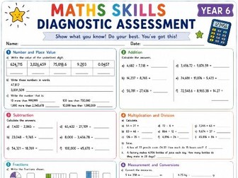 Year 6 Maths Skills Diagnostic Assessment | KS2 Maths Baseline Assessment | Start of Year 6