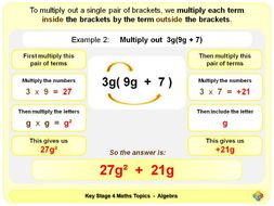 Multiplying out a Single Pair of Brackets KS4