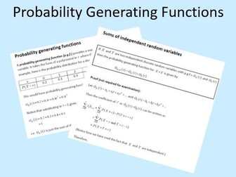 Probability Generating Functions Edexcel Further Statistics 1