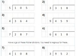 year 5 6 short division using the bus stop method