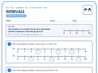 Number Lines & Intervals | 4-Tier Differentiated Worksheet | KS3 Place Value + Answers