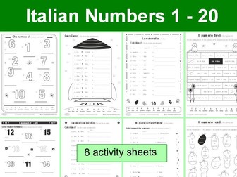 Italian numbers 1 - 20 / i numeri  1-20