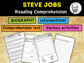 Steve Jobs biography , reading comprehension , information text