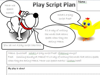 KS1 & 2 play script planning template