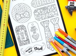 Father's Day Gift Tags – 12 DIY printable gift tags to color and make for Dad
