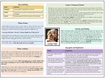Curley's Wife Knowledge Organiser - Of Mice and Men revision activity
