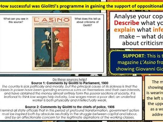 Edexcel A Level History Fascist Italy Lessons 5-6 (Giolitti’s government in 1911)