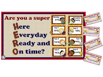 Attendance Display Pack - Superheroes