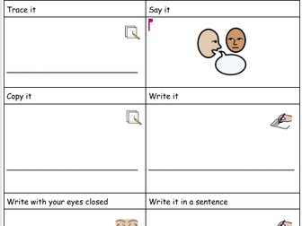 Precision Teaching Writing Worksheet