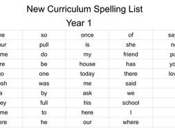 spelling year 1 ks1 new curriculum complete list and activities pack