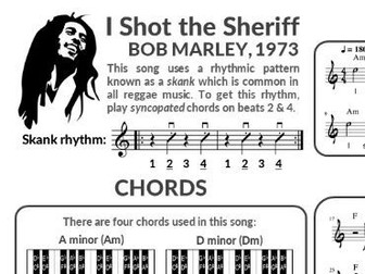 Bob Marley Help Sheet - I Shot the Sheriff