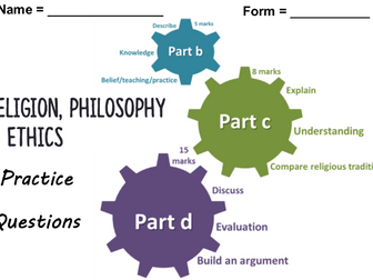EDUQAS GCSE RS Route A Component 1 (Philosophy and Ethics) Exam responses booklet