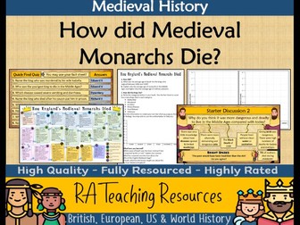 KS2 / KS3 British History: How did Medieval Monarchs (Kings) Die? (Fully Resourced)