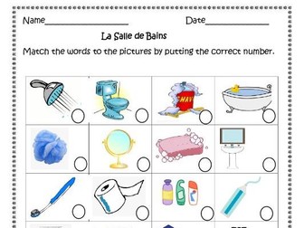 La Salle de Bains (French Bathroom) Distance Learning worksheets