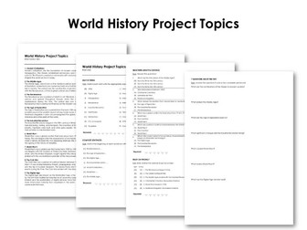 World History Project Topics
