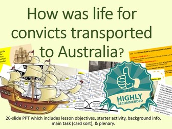 How was life for convicts transported to Australia?