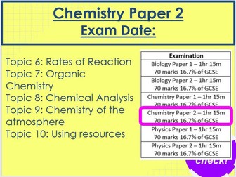 Chemistry Paper 2 Revision AQA Trilogy Higher