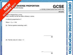 GCSE 9-1 Exam Question Practice (Direct + Inverse Proportion)