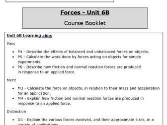 BTEC Level 2 Applied Science Unit 6 Aim B Forces