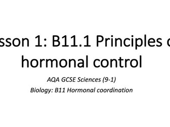 B11.1 Principles of hormonal control