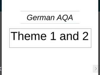 AQA A Level German Topic Work  Bundle