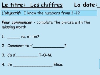Numbers and age year 7 French 2 lessons