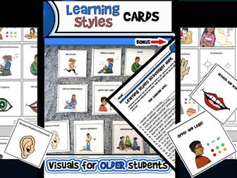 Learnings Styles Cards and Scavenger Hunt Game-4 Pages/48 Cards!