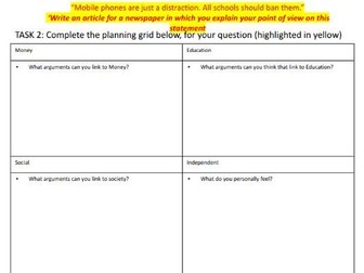 AQA English Language Paper 2 Q5 Plan