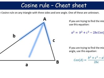 Sine and Cosine rule - Cheat sheet