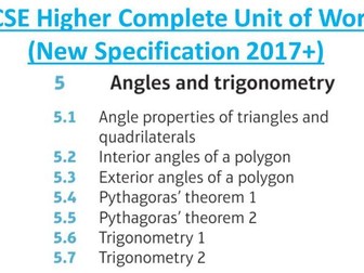 GCSE Higher (Unit 5): Angles and Trigonometry