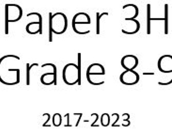 Paper 3H Grade 8-9 EDEXCEL Maths