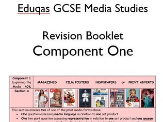 Eduqas GCSE Media Studies (9-1) Revision Booklet (16pp) for Component 1 with tips and exam tasks