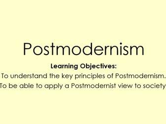 AQA A Level Sociology - Theory & Methods - Introduction to Postmodernism