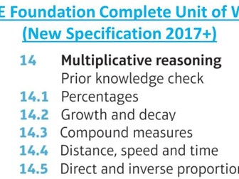 GCSE Foundation (Unit 14): Multiplicative Reasoning