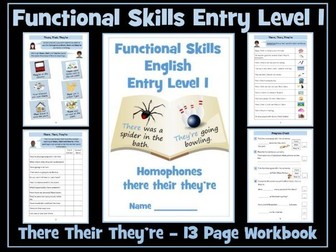 English Functional Skills - Entry Level 1 - There, Their and They're Workbook