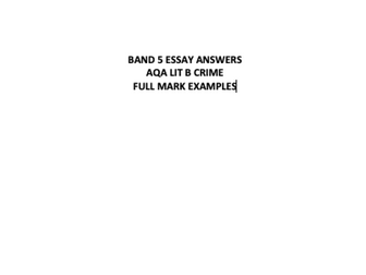 AQA Lit B Crime full mark essays