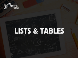 Lists & Tables - Complete Lesson | Teaching Resources