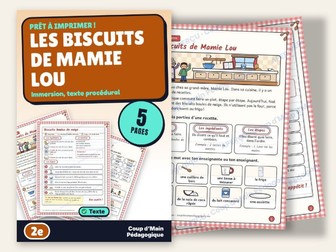 French Immersion Grade 2 Procedural Text Recipe | Les biscuits de Mamie Lou