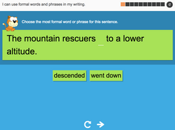 I can use formal words and phrases in my writing - Interactive Activity - Year 6 Spag