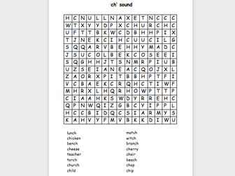 'ch' sound word search