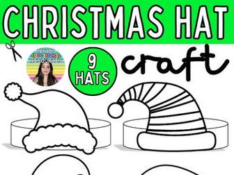 Christmas Santa and Elf Hats Headbands Crowns Templates December Crafts