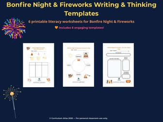 Bonfire Night & Fireworks Writing & Thinking Templates – Printable Literacy Worksheets