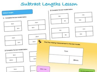 Year 3 Length and Perimeter - Subtract Lengths Lesson