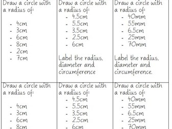 Using a Compass - Circles, Radius and Diameter - Differentiated