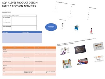 A Level D&T Paper 1 revision activities (AQA Product design)