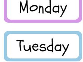 Weekly Pastel Tray Labels