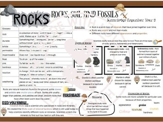 Rocks, Soils and Fossils Knowledge Organiser - Year 3 Science